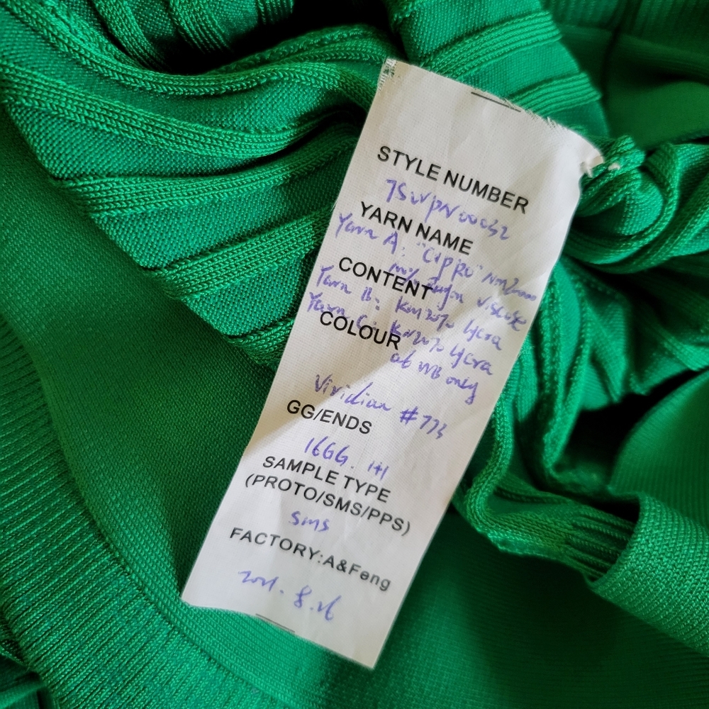 A.L.C. Green Ribbed Flare Astrid Pants sz XS - Picture 6 of 7